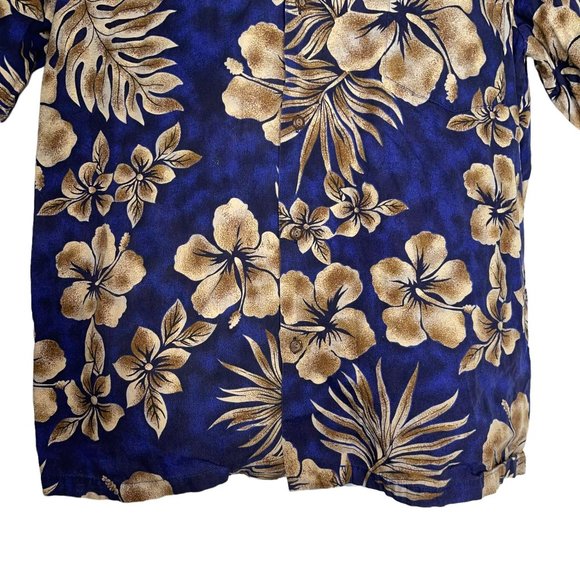 Kalani Sportswear Vintage Hawaiian Shirt Mens XL Blue Floral Tiki Aloha Vacation - Picture 3 of 10
